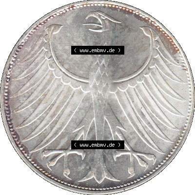 BRD Münzen 5 Deutsche Mark, 5 DM Silbermünze in 625/1000 Silber 1951-1974, 5 DM, 5 Deutsche Mark Silberadler, Heiermann 1971... Sammlung