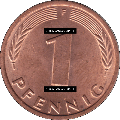 1 Pfennig Umlaufmünze in PNG 1950-2001, 1 Pfennig 1977, 1970er Jahre Stuttgart F Sammlung