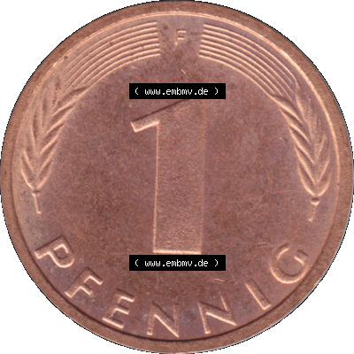 1 Pfennig Umlaufmünze in PNG 1950-2001, 1 Pfennig 1974, 1970er Jahre Stuttgart F Sammlung