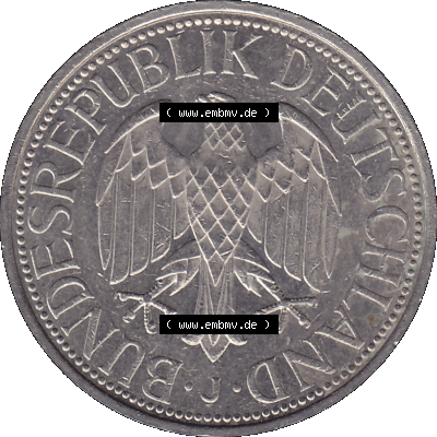 BRD Deutschland 1 / Eine DM - 1 Eine Deutsche Mark, 1994 Münzzeichen Hamburg Mzz J Sammlung