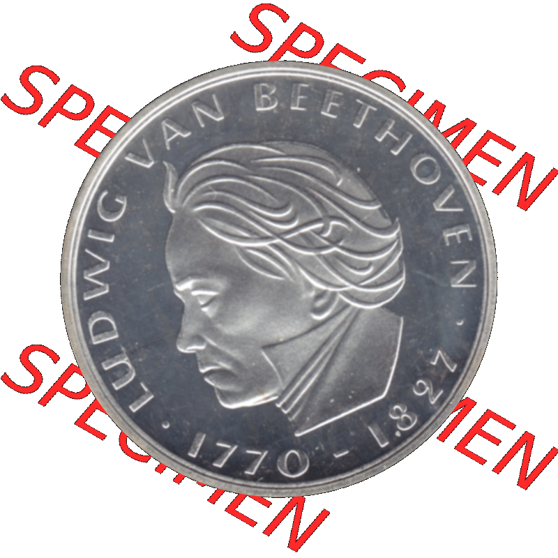 BRD Münzen 5 / Fünf Deutsche Mark, 5 DM Gedenkmünzen Silber 1970-1970, 5 DM-Deutsche Mark 1970 F-01 Ludwig von Beethoven 1770-1827 in PP. 5 DM / 5 Deutsche Mark... Sammlung