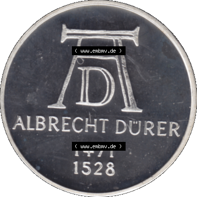 BRD Münzen 5 / Fünf Deutsche Mark, 5 DM Gedenkmünzen Silber 1971-1971, 5 DM-Deutsche Mark 1971 D-01 Albrecht Dürer 1471-1528 in PP. 5 DM / 5 Deutsche Mark... Sammlung