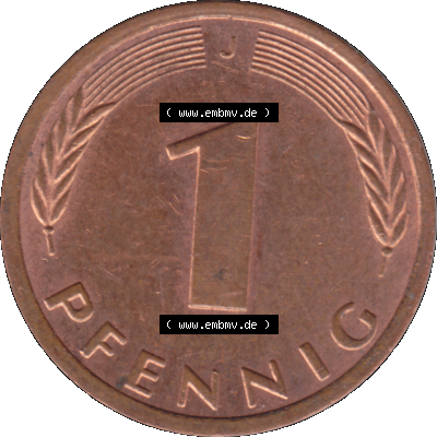 1 Pfennig Umlaufmünze in Farbigen PNG 1950-2001, 1 Pfennig 1993, 1990er Jahre J Sammlung