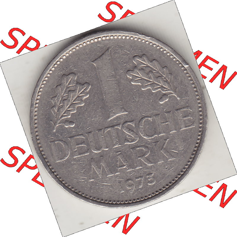 BRD Münze Deutschland Original Bild in PNG 1950-2001, 1 Eine Deutsche Mark, 1973 G-1 Rückseite (1) - Digitalisierte Deutsche 1 DM-Mark-Münze Bundesrepublik Deutschland... Sammlung