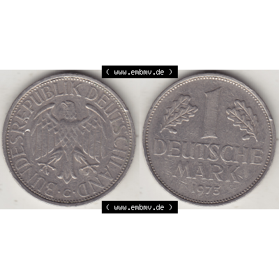 BRD Münze Deutschland Original Bild in PNG 1950-2001, 1 Eine Deutsche Mark, 1973 G-1 VS+RS horizontal Farbe (1) - Digitalisierte Deutsche 1 DM-Mark-Münze Bundesrepublik... Sammlung