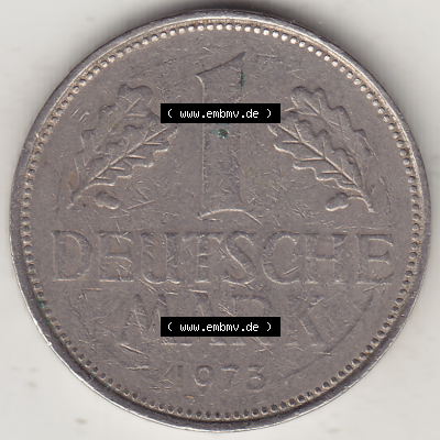 BRD Münze Deutschland Original Bild in PNG 1950-2001, 1 Eine Deutsche Mark, 1973 F-3 Rückseite (1) - Digitalisierte Deutsche 1 DM-Mark-Münze Bundesrepublik Deutschland... Sammlung