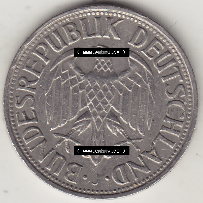 BRD Münze Deutschland Original Bild in PNG 1950-2001, 1 Eine Deutsche Mark, 1967 J-2 Vorderseite (1) - Digitalisierte Deutsche... Sammlung