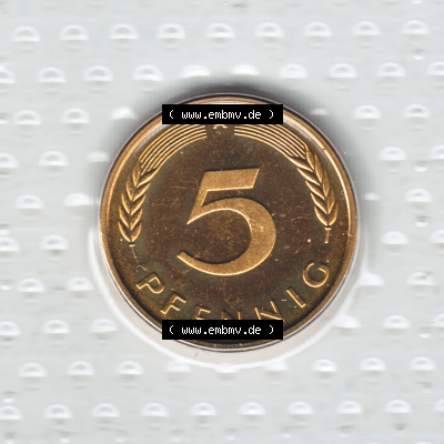 Münze der BRD-Deutschland 1998, Mzz. A für Berlin, 5 Pfennig Rückseite Sammlung