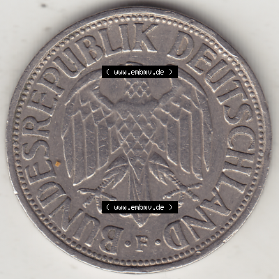 BRD Münze Deutschland Original Bild in PNG 1950-2001, 1 Eine Deutsche Mark, 1950 F-2 Vorderseite (1) - Digitalisierte Deutsche... Sammlung