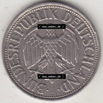 BRD Münze Deutschland Original Bild in PNG 1950-2001, 1 Eine Deutsche Mark, 1950 J-2 Vorderseite (1) - Digitalisierte Deutsche... Sammlung