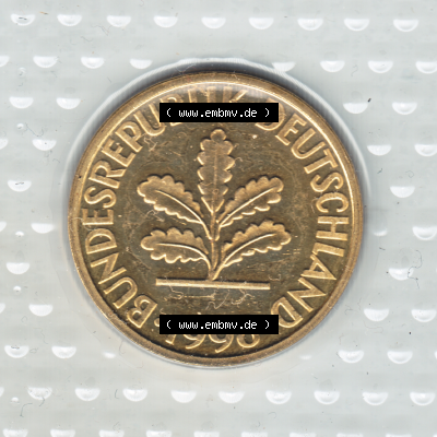 Münze der BRD-Deutschland 1998, Mzz. A für Berlin, 10 Pfennig Vorderseite Sammlung