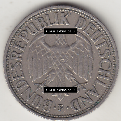 BRD Münze Deutschland Original Bild in PNG 1950-2001, 1 Eine Deutsche Mark, 1950 F-7 Vorderseite (1) - Digitalisierte Deutsche... Sammlung