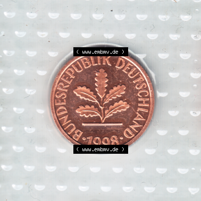 Münze der BRD-Deutschland 1998, Mzz. A für Berlin, 1 Pfennig Vorderseite Sammlung