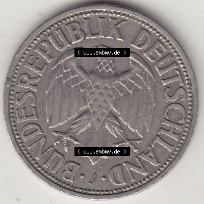 BRD Münze Deutschland Original Bild in PNG 1950-2001, 1 Eine Deutsche Mark, 1950 J-4 Vorderseite (1) - Digitalisierte Deutsche... Sammlung