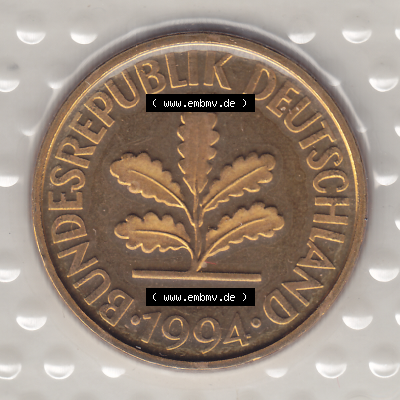 BRD Münzen KMS / Kursmünzensatz 1990-2001, 10 Pfennig 1994 Sammlung