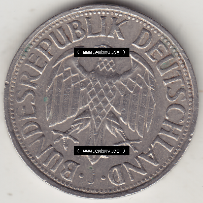BRD Münze Deutschland Original Bild in PNG 1950-2001, 1 Eine Deutsche Mark, 1971 J-2 Vorderseite (1) - Digitalisierte Deutsche... Sammlung