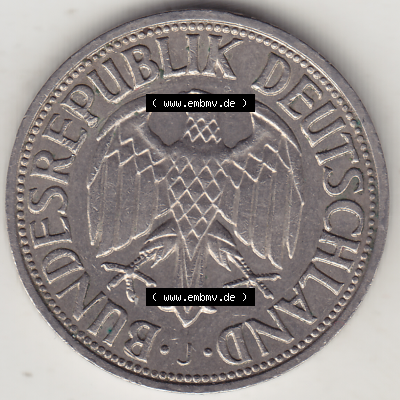 BRD Münze Deutschland Original Bild in PNG 1950-2001, 1 Eine Deutsche Mark, 1968 J-1 Vorderseite (1) - Digitalisierte Deutsche... Sammlung