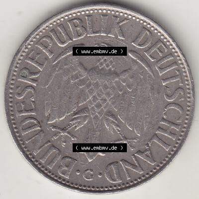 BRD Münze Deutschland Original Bild in PNG 1950-2001, 1 Eine Deutsche Mark, 1963 G-1 Vorderseite (1) - Digitalisierte Deutsche... Sammlung