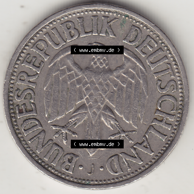 BRD Münze Deutschland Original Bild in PNG 1950-2001, 1 Eine Deutsche Mark, 1950 J-6 Vorderseite (1) - Digitalisierte Deutsche... Sammlung