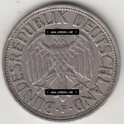 BRD Münze Deutschland Original Bild in PNG 1950-2001, 1 Eine Deutsche Mark, 1950 F-5 Vorderseite (1) - Digitalisierte Deutsche... Sammlung