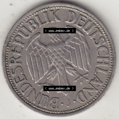 BRD Münze Deutschland Original Bild in PNG 1950-2001, 1 Eine Deutsche Mark, 1950 J-3 Vorderseite (1) - Digitalisierte Deutsche... Sammlung