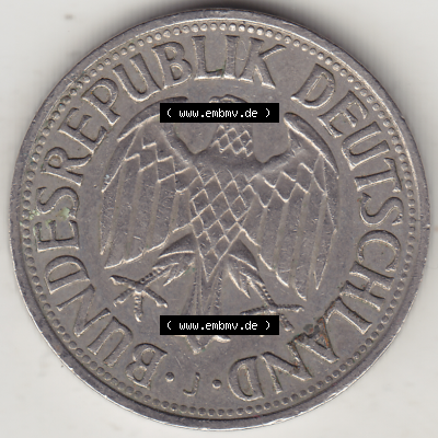 BRD Münze Deutschland Original Bild in PNG 1950-2001, 1 Eine Deutsche Mark, 1969 J-1 Vorderseite (1) - Digitalisierte Deutsche... Sammlung