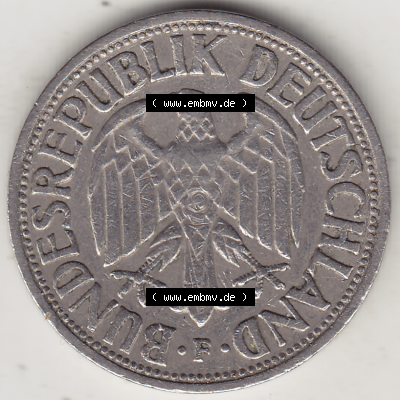 BRD Münze Deutschland Original Bild in PNG 1950-2001, 1 Eine Deutsche Mark, 1950 F-4 Vorderseite (1) - Digitalisierte Deutsche... Sammlung