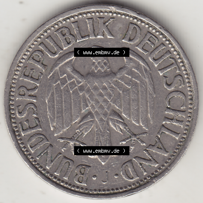 BRD Münze Deutschland Original Bild in PNG 1950-2001, 1 Eine Deutsche Mark, 1950 J-7 Vorderseite (1) - Digitalisierte Deutsche... Sammlung