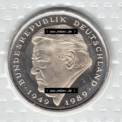 Münze der BRD-Deutschland 1998, Mzz. A für Berlin, 2 DM-Deutsche Mark Franz Josef Strauß Rückseite Sammlung
