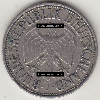 BRD Münze Deutschland Original Bild in PNG 1950-2001, 1 Eine Deutsche Mark, 1950 J-1 Vorderseite (1) - Digitalisierte Deutsche... Sammlung