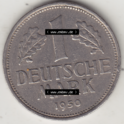 BRD Münze Deutschland Original Bild in PNG 1950-2001, 1 Eine Deutsche Mark, 1950 F-2 Rückseite (1) - Digitalisierte Deutsche... Sammlung