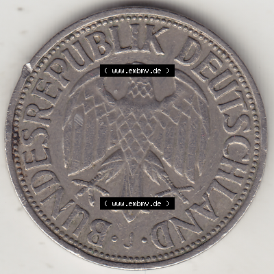 BRD Münze Deutschland Original Bild in PNG 1950-2001, 1 Eine Deutsche Mark, 1950 J-8 Vorderseite (1) - Digitalisierte Deutsche... Sammlung