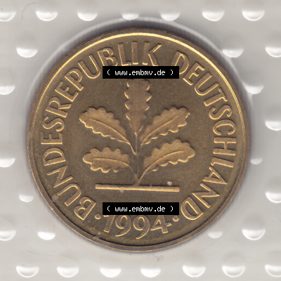 BRD Münzen KMS / Kursmünzensatz 1990-2001, 5 Pfennig 1994 Sammlung