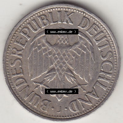BRD Münze Deutschland Original Bild in PNG 1950-2001, 1 Eine Deutsche Mark, 1971 J-1 Vorderseite (1) - Digitalisierte Deutsche... Sammlung