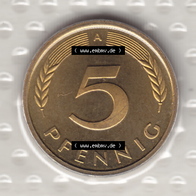 BRD Münzen KMS / Kursmünzensatz 1990-2001, 5 Pfennig 1994 Sammlung