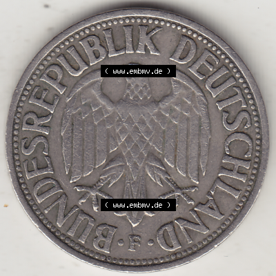 BRD Münze Deutschland Original Bild in PNG 1950-2001, 1 Eine Deutsche Mark, 1950 F-3 Vorderseite (1) - Digitalisierte Deutsche... Sammlung