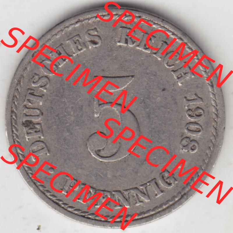 Deutsches Kaiserreich Umlaufmünze 1890-1915, 5 Pfennig A, 1908, Münzen Rückseite zum Download Sammlung