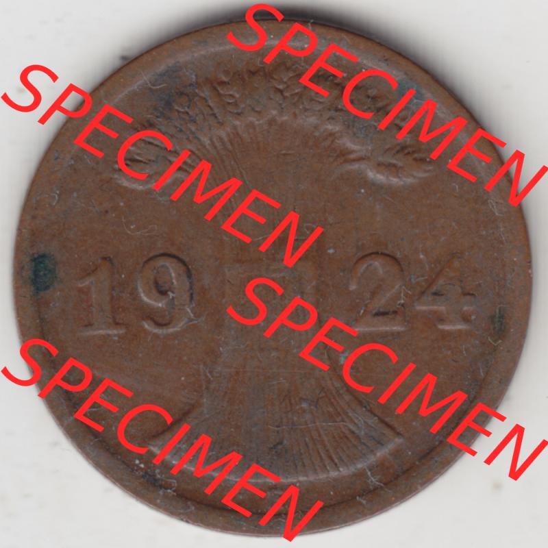 Weimarer Republik Umlaufmünze 1923-1924, 2 Rentenpfennig E, 1924, Münzen Vorderseite zum Download Sammlung