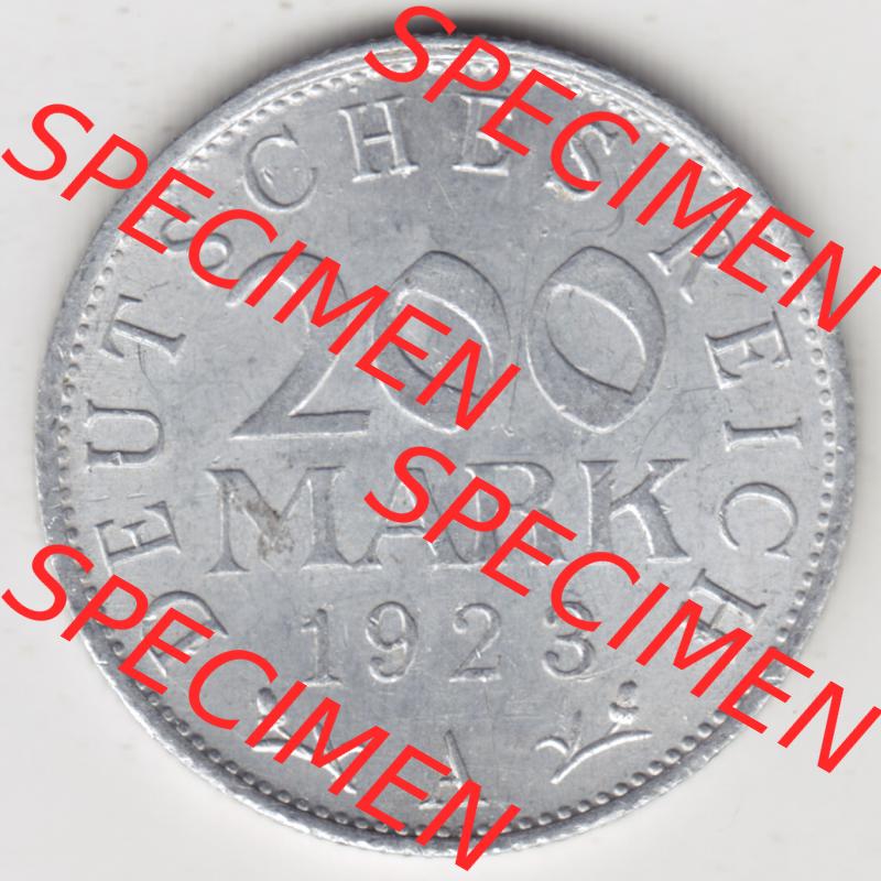 Weimarer Republik Umlaufmünze 1923-1923, 200 Mark A, 1923, Münzen Rückseite zum Download Sammlung