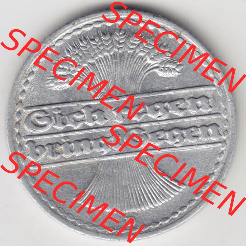 Weimarer Republik Umlaufmünze 1919-1922, 50 Pfennig D, 1920 Sich Regen Bringt Segen, Münzen Rückseite zum Download Sammlung