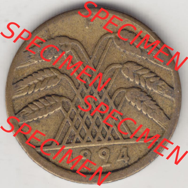 Weimarer Republik Umlaufmünze 1923-1925, 10 Rentenpfennig F, 1924, Münzen Vorderseite zum Download Sammlung