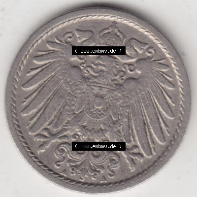 Deutsches Kaiserreich Umlaufmünze 1890-1915, 5 Pfennig A, 1906, Münzen Vorderseite zum Download Sammlung