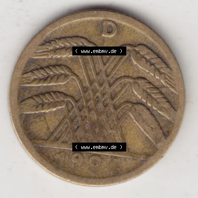 Weimarer Republik Umlaufmünze 1923-1924, 5 Rentenpfennig D, 1924 II (2) Sammlung