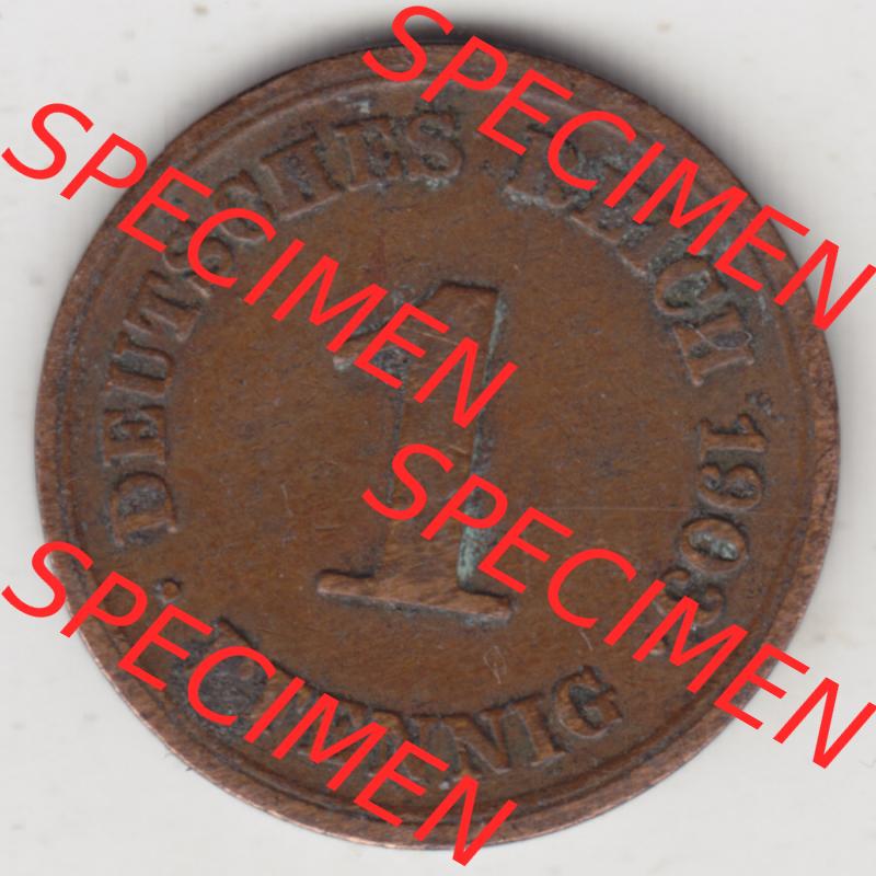 Deutsches Kaiserreich Umlaufmünze 1890-1916, 1 Pfennig E, 1903, Münzen Rückseite zum Download Sammlung