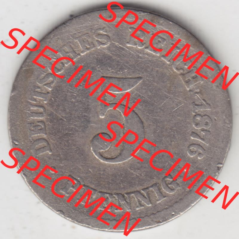 Deutsches Kaiserreich Umlaufmünze 1874-1889, 5 Pfennig J, 1876, Münzen Rückseite zum Download Sammlung