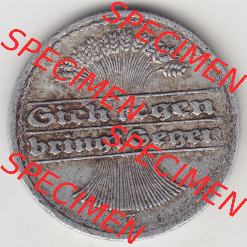 Weimarer Republik Umlaufmünze 1919-1922, 50 Pfennig F, 1921 Sich Regen Bringt Segen, Münzen Vorderseite zum Download Sammlung