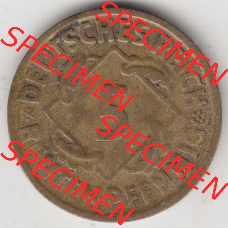 Weimarer Republik Umlaufmünze 1923-1924, 5 Rentenpfennig D, 1924, Münzen Rückseite zum Download Sammlung