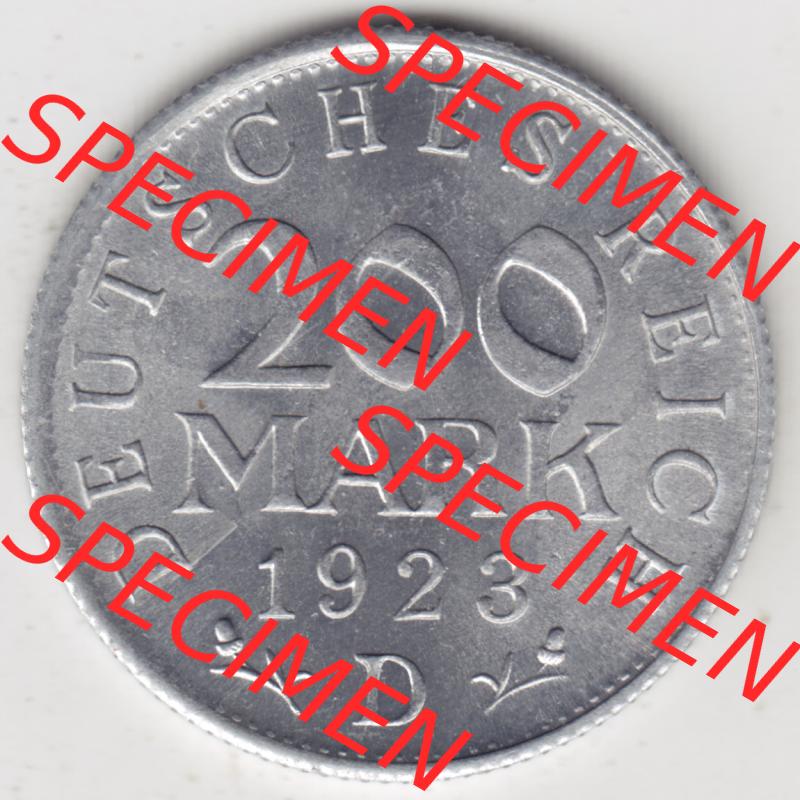 Weimarer Republik Umlaufmünze 1923-1923, 200 Mark D, 1923, Münzen Rückseite zum Download Sammlung