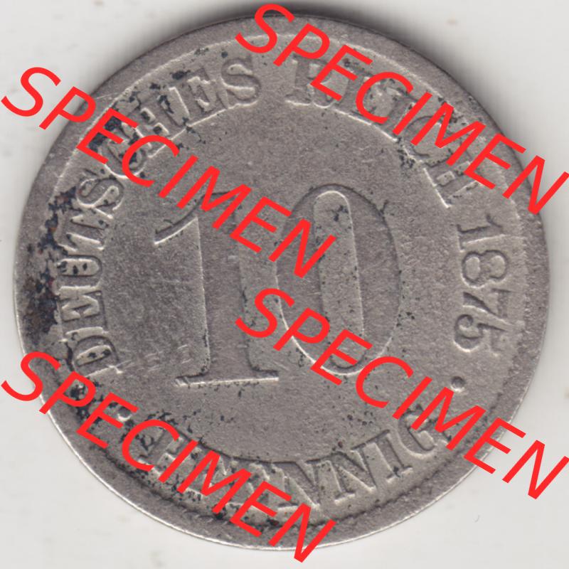 Deutsches Kaiserreich Umlaufmünze 1873-1889, 10 Pfennig D, 1875, Münzen Rückseite zum Download Sammlung