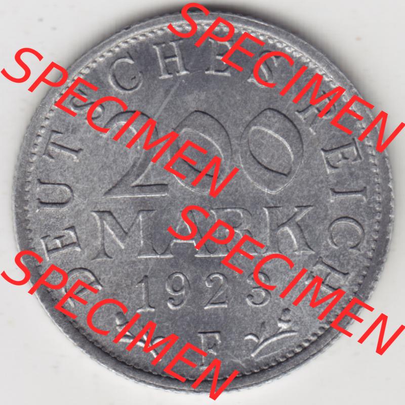 Weimarer Republik Umlaufmünze 1923-1923, 200 Mark F, 1923, Münzen Rückseite zum Download Sammlung